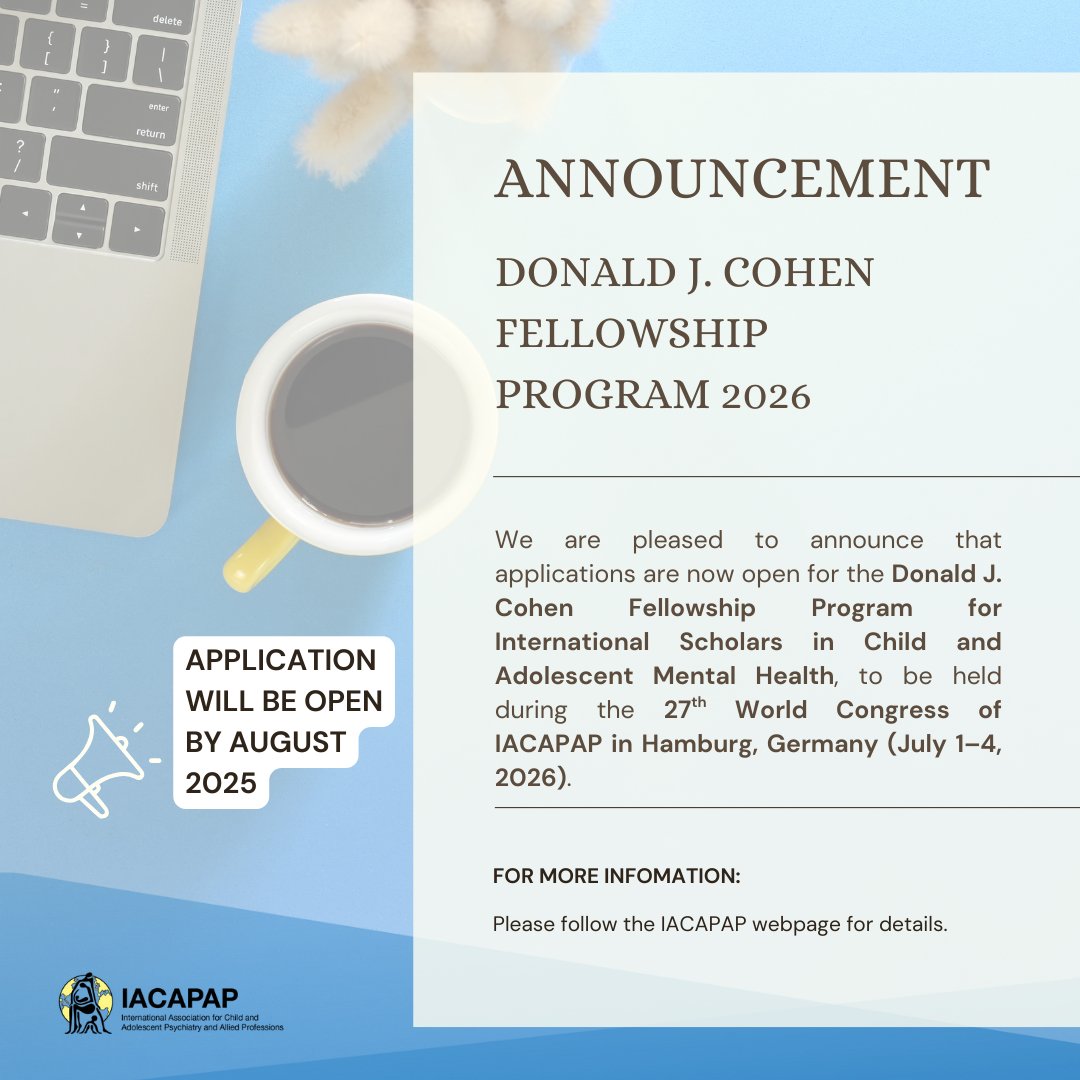 IACAPAP's tweet image. DJCFP 2026 – Open for application now!

🕒 Application open: August 13, 2025
🕒 Application deadline: October 23, 2025
📢 Results announced: January 24, 2026
More information: iacapap.org/programmes/don…