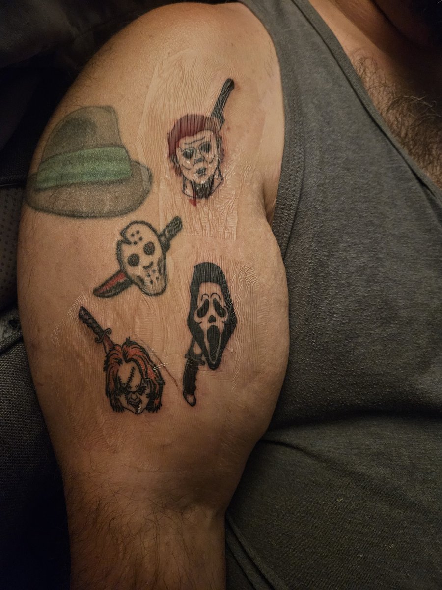 Got some new ink today. Already had the Jason. Needed to add some of his friends to chill with him.