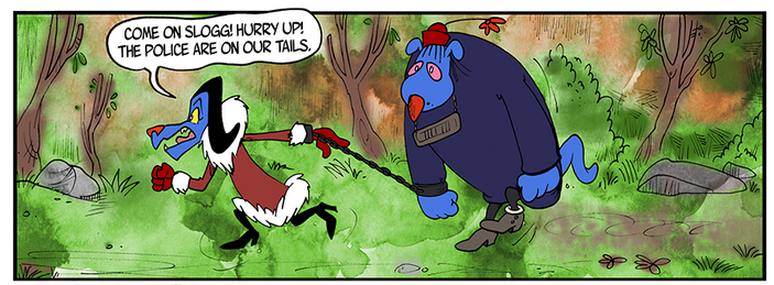 AndrewMorrice1's tweet image. 1/2 Slink and Slogg are on the run.

Link to comic in following tweet.

#HRAMcomics #blonge #snidensnout #comic #tapas