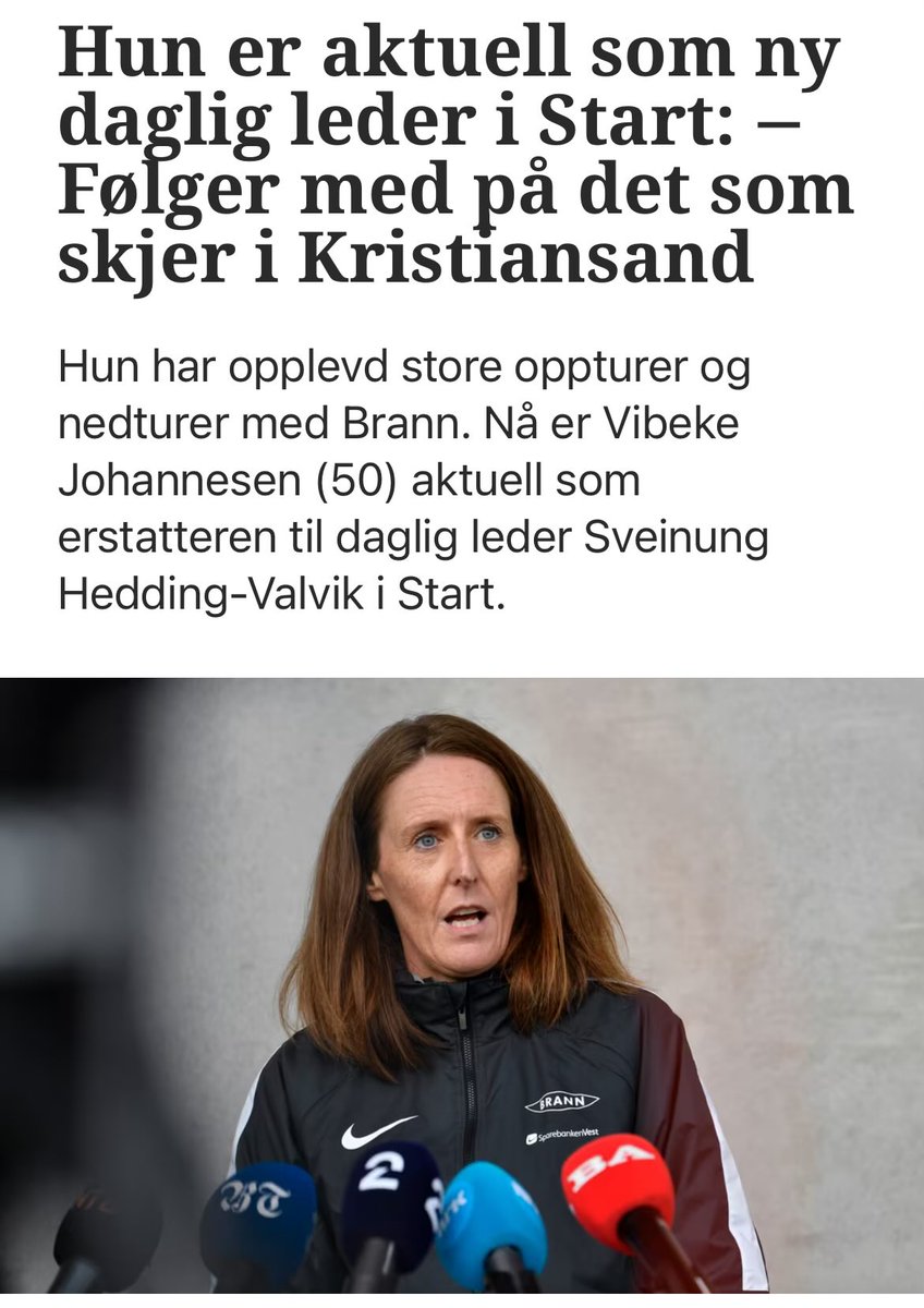 Noen som kjenner Brann som kan si noen ord om deres opplevelse av Vibeke Johannessen som daglig leder i Brann? <a href="/fotballagenten/">Knut Høibraaten</a>?