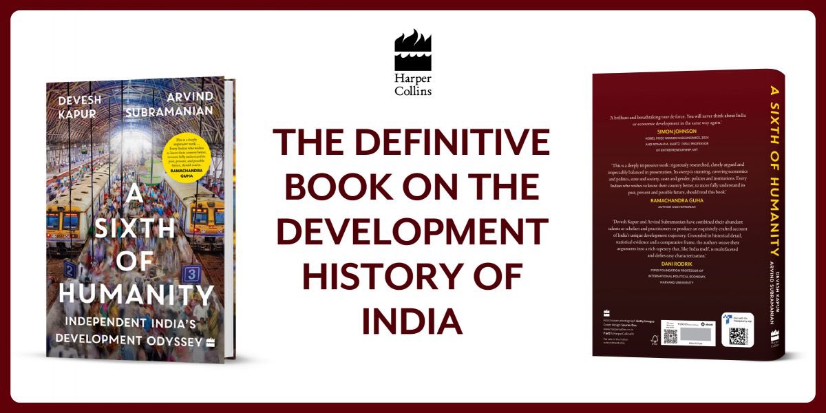 HarperCollins (@harpercollinsin) on Twitter photo Presenting #ASixthOfHumanity by #DeveshKapur and <a href="/arvindsubraman/">Arvind Subramanian</a> — an ambitious rethinking of how India, home to one-sixth of humanity, has followed a uniquely ‘precocious’ path to development.
Rigorously researched, carefully argued, and lucidly written, this is the definitive Presenting #ASixthOfHumanity by #DeveshKapur and <a href="/arvindsubraman/">Arvind Subramanian</a> — an ambitious rethinking of how India, home to one-sixth of humanity, has followed a uniquely ‘precocious’ path to development.
Rigorously researched, carefully argued, and lucidly written, this is the definitive