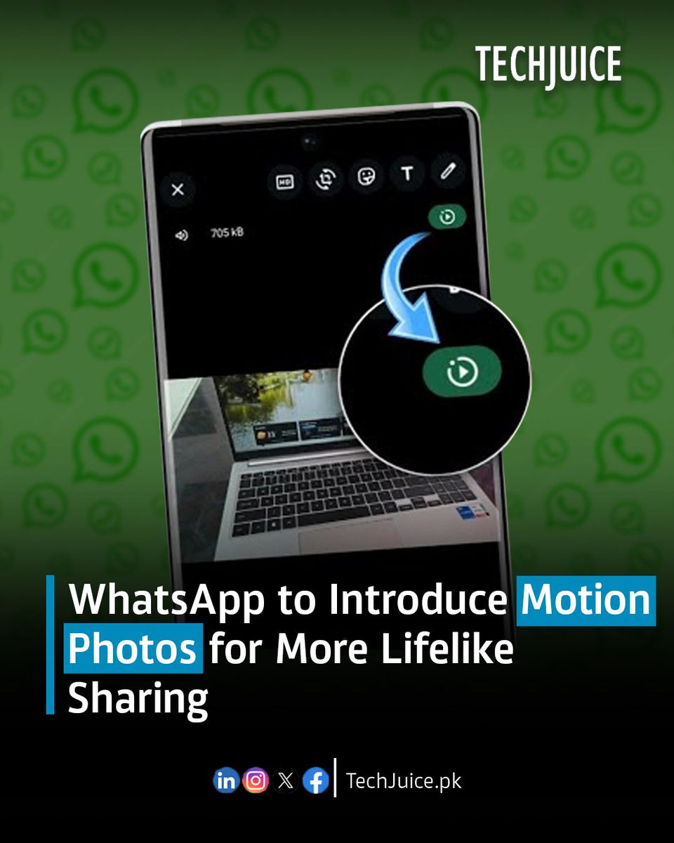 TechJuicePk's tweet image. WhatsApp is testing Motion Photos on Android, capturing the moments just before and after you click, complete with sound. Like iPhone’s Live Photos, it turns still shots into mini-videos, preserving subtle movements and ambient audio.

#WhatsAppUpdates #AndroidFeatures