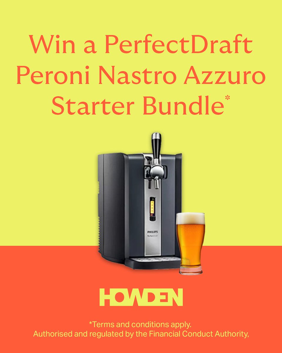 🍻 WIN a PerfectDraft Peroni Starter Bundle! 🎉 Perfect for BBQs or chilling! 🌞  How to enter: ✅ Like ✅ Follow ✅ Tag a friend! 🍺 🎁 Winners drawn DAILY! T&amp;Cs apply: ow.ly/TVi950Wzto9 #PerfectDraft #PeroniVibes #SummerCheers #HowdenGiveaway