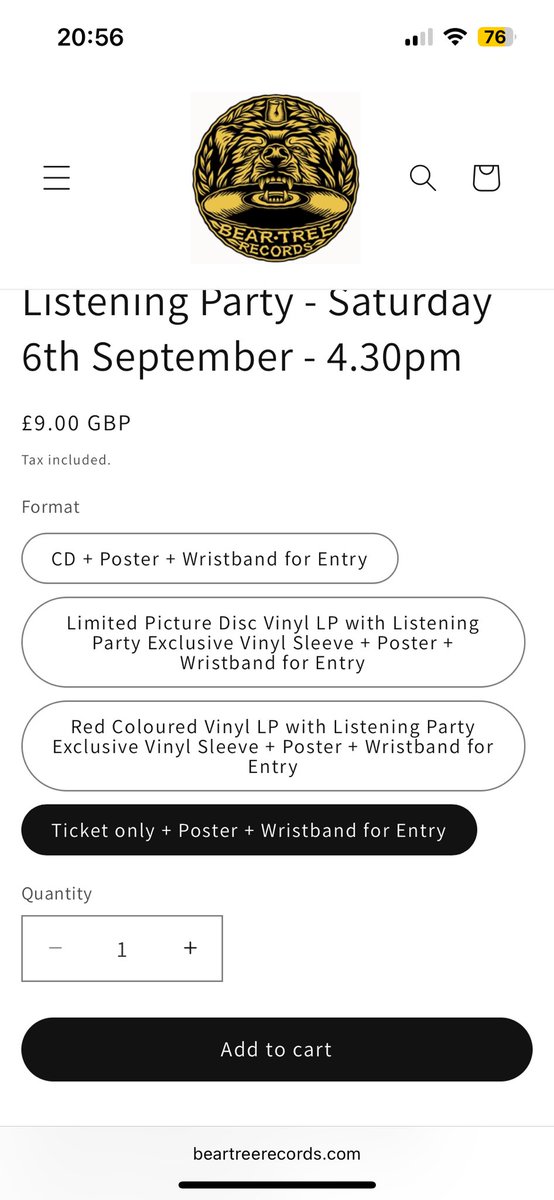 walflower22's tweet photo. @clancystally @TOPMerchAlerts This is what the store put on as options for the listening party not sure about other stores. https://t.co/Z2tmUSZyKw