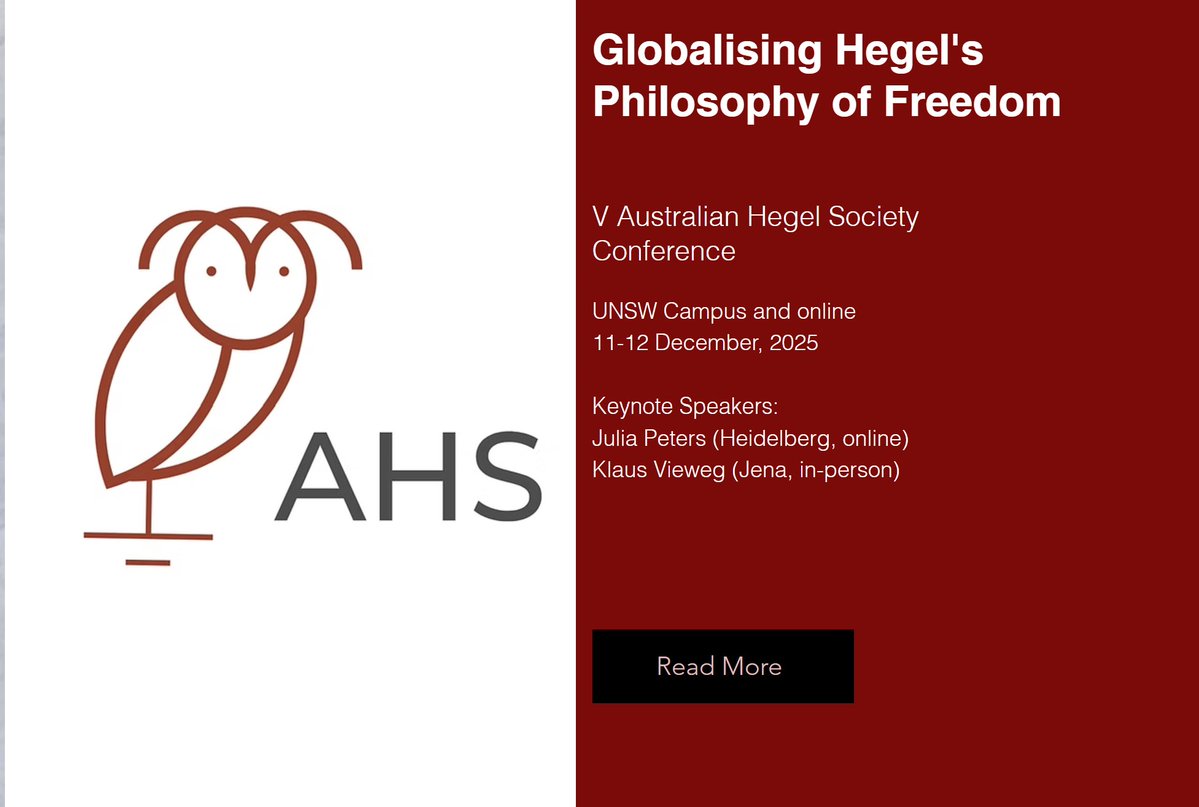 hegelpd (@hegelpd) on Twitter photo CFA: 5th Biannual Conference of the Australian Hegel Society “Globalising Hegel’s Philosophy of Freedom” (Sydney, 11-12 December 2025)hegelpd.it/cfa-5th-biannu… <a href="/hegelsocietyAU/">Australian Hegel Society</a> <a href="/HegelSocietyGB/">Hegel Society GB</a> <a href="/SeminarioHegel/">Seminario Hegel Complutense</a> <a href="/HEGEL250/">G.W.F HEGEL</a> <a href="/ESHGL/">Hegel en perspectiva</a> <a href="/ForHegel/">Hegel For Hegelians</a> <a href="/Cpkp_Potsdam/">CPKP - Center for Post-Kantian Philosophy</a> <a href="/WarwickPostKant/">Warwick Post-Kantian Philosophy Centre</a> CFA: 5th Biannual Conference of the Australian Hegel Society “Globalising Hegel’s Philosophy of Freedom” (Sydney, 11-12 December 2025)hegelpd.it/cfa-5th-biannu… <a href="/hegelsocietyAU/">Australian Hegel Society</a> <a href="/HegelSocietyGB/">Hegel Society GB</a> <a href="/SeminarioHegel/">Seminario Hegel Complutense</a> <a href="/HEGEL250/">G.W.F HEGEL</a> <a href="/ESHGL/">Hegel en perspectiva</a> <a href="/ForHegel/">Hegel For Hegelians</a> <a href="/Cpkp_Potsdam/">CPKP - Center for Post-Kantian Philosophy</a> <a href="/WarwickPostKant/">Warwick Post-Kantian Philosophy Centre</a>