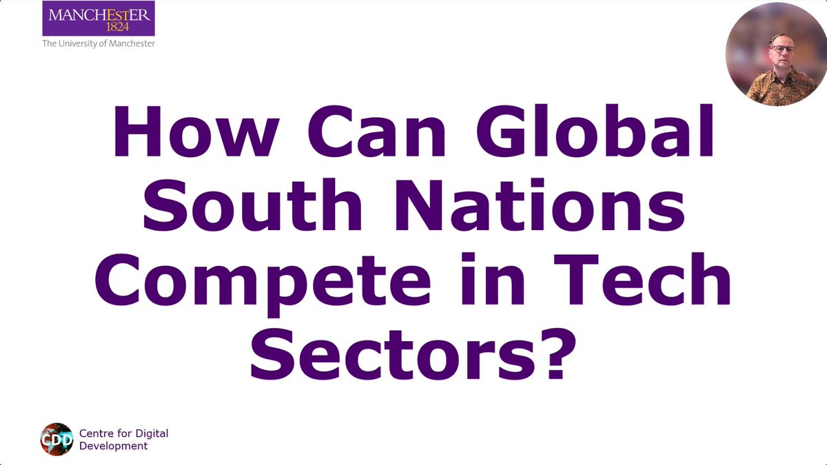 CDDManchester's tweet image. 🎥 How can developing countries build competitive tech sectors like AI, fintech or software?

Watch my 3-min video applying Porter’s theory to India’s IT success—and how it can guide strategy in other sectors too.

 ▶️Watch now: youtu.be/2zrK9Pycl8o
#ICT4D #DigitalDevelopment