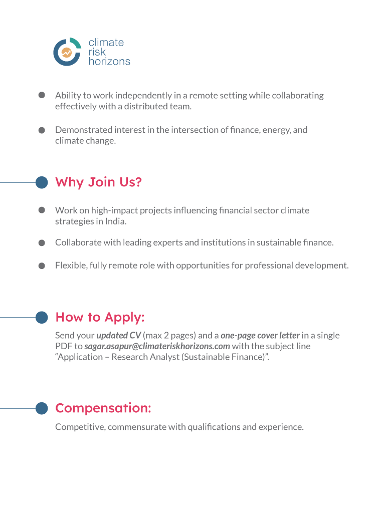 <a href="/ClimateHorizons/">Climate Risk Horizons</a>  is #nowhiring a Research Analyst to join its Sustainable Finance team! Apply now!