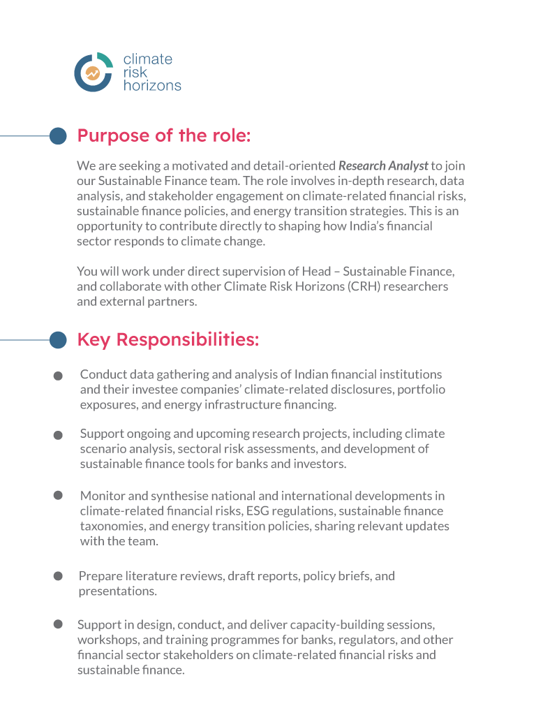 ClimateHorizons's tweet photo. @ClimateHorizons  is #nowhiring a Research Analyst to join its Sustainable Finance team! Apply now! https://t.co/ilMQ3xarhq