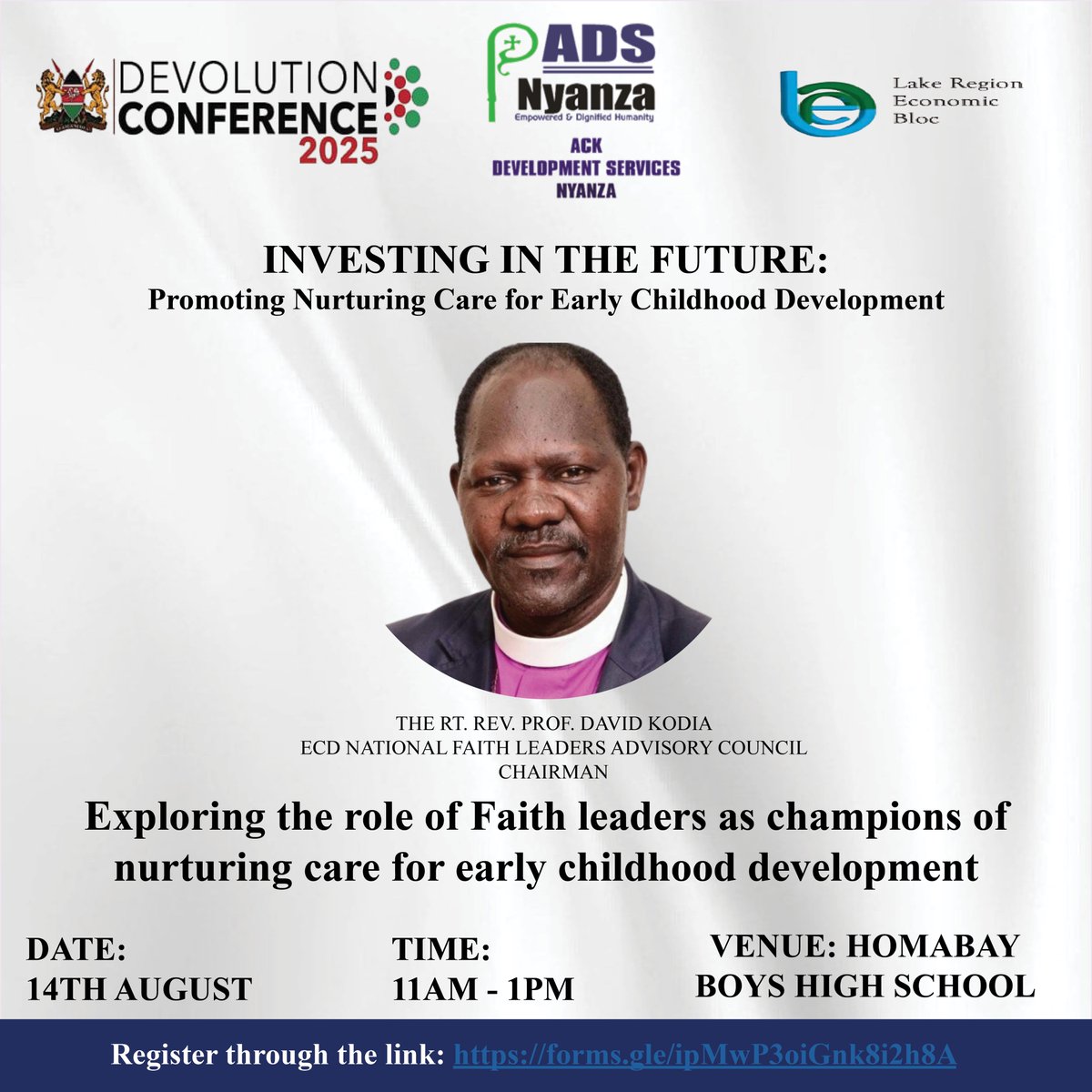 How can we build a brighter future for our children?
Join The Rt. Rev. Prof. David Kodia and other changemakers to explore bold ideas on nurturing care for early childhood development.
 
lnkd.in/diKF2TBQ

#DevolutionConference2025 
 #Lake_Region_Economic_Bloc
 #ADSNYANZA