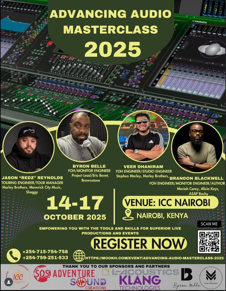 scl_kenya's tweet photo. Upcoming Advancing Audio Masterclass!

Dates: 14th to 17th October, 2025

Location: ICC Nairobi.

Join NOW! https://t.co/pmiizoumlA https://t.co/eZ14sfF8FM