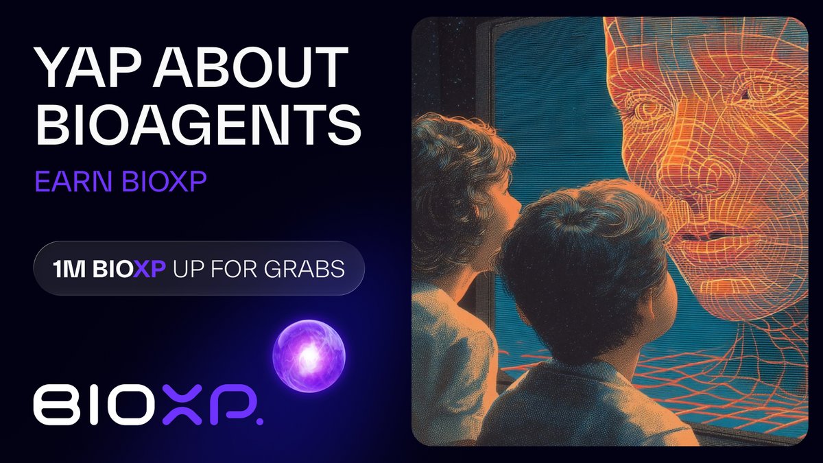 👾 1M BioXP Boost for BioAgent Yapping 👾

Leading up to the 1st BioAgent launch, we’re giving away 1M BioXP to the best creators to tell the story of BioAgents!

How to Participate ✍️
• Deep dive with a thread or graphic on BioAgents - connect the dots, explain the