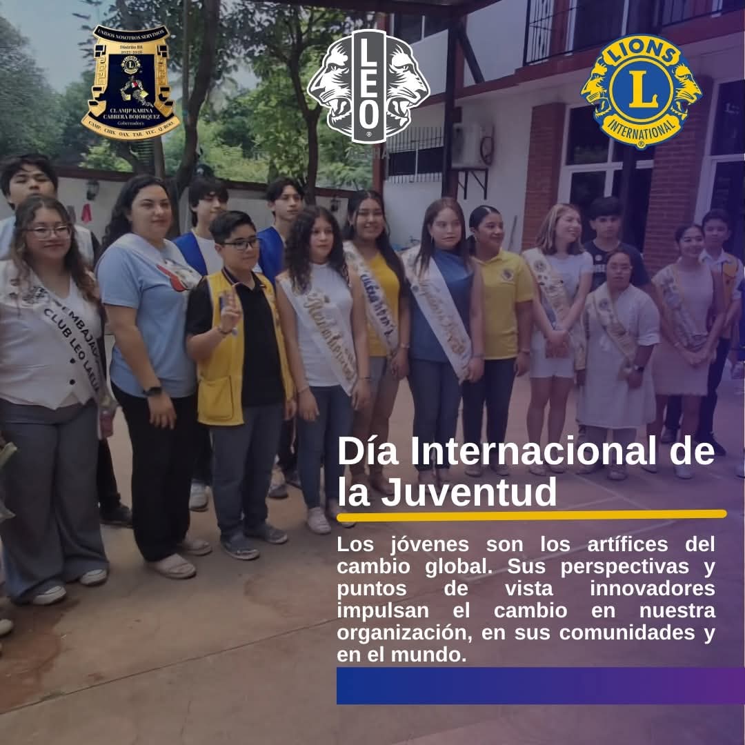 B8Distrito's tweet photo. Hoy celebramos el poder, el potencial y la pasión de los jóvenes alrededor del mundo.

Estamos convencidos que la juventud es el corazón del cambio. Los jóvenes son una fuerza dinámica para el bien. 

#LionsInternational #ServicioALaJuventud
#Leos
#DiaMundialDeLaJuventud https://t.co/fCGgx4aUPI
