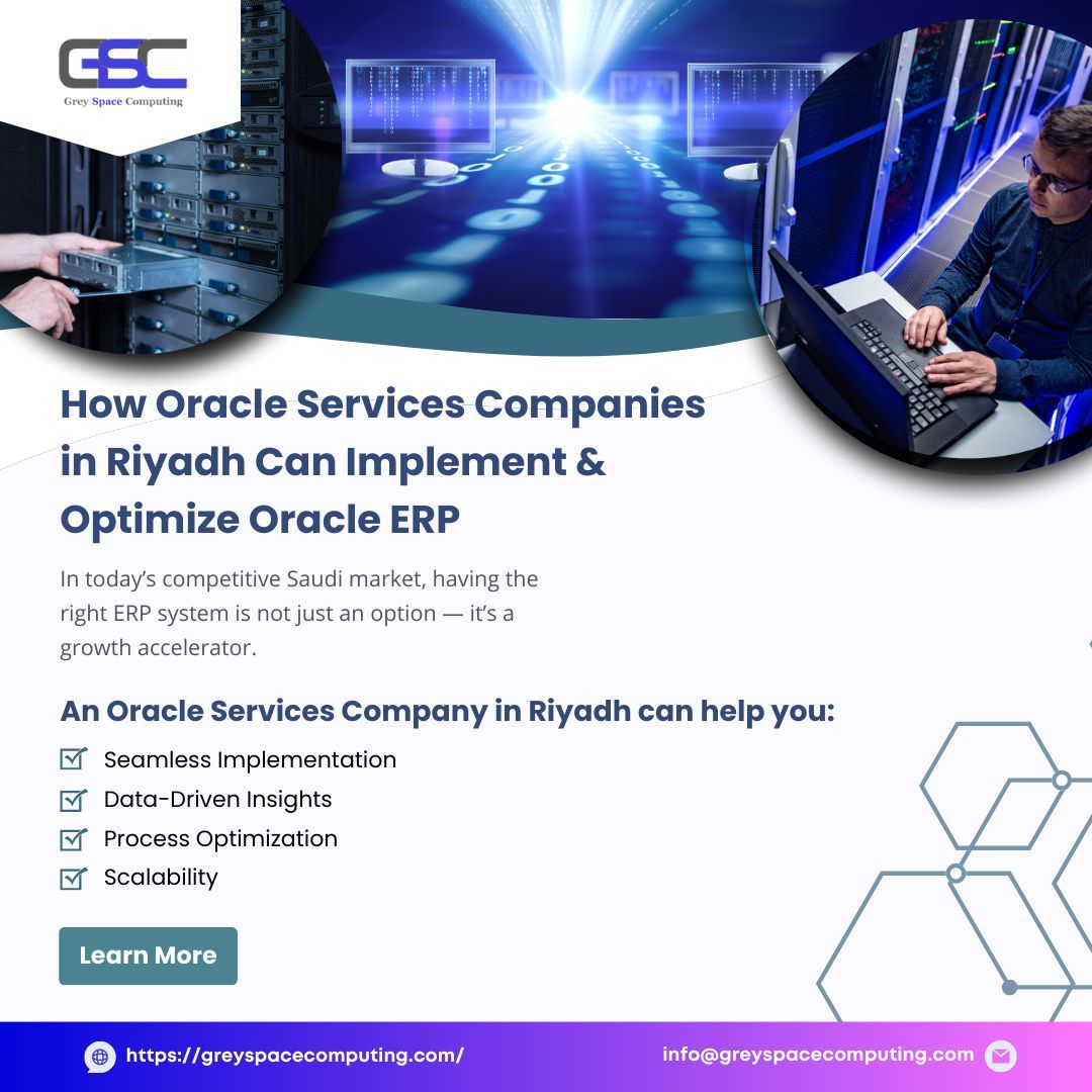 CGreyspace's tweet image. Transform your business operations with expert-driven Oracle ERP solutions:
Learn More : greyspacecomputing.com/how-oracle-ser…...
With the right Oracle partner in Riyadh, you’ll unlock efficiency and keep your business future-ready.
#OracleERP #OracleServices #BusinessGrowth #RiyadhTech