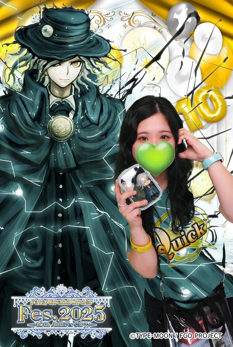 WhatIsAnEllie's tweet photo. Fgo fes 2025 milestone ✨💚💙

#FGO10周年 
#fgo https://t.co/VTquLpPNNS