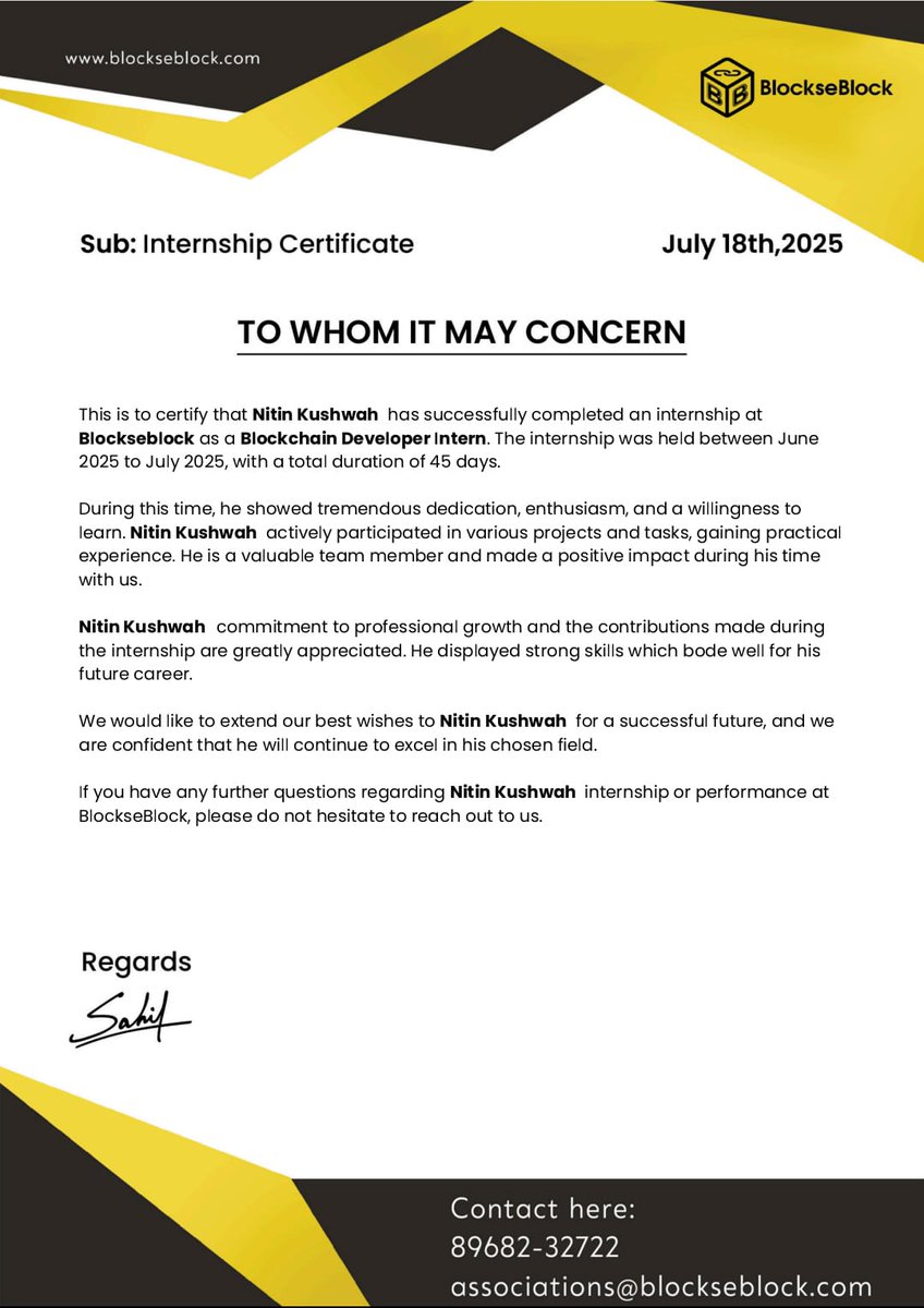 Nitinkush19213's tweet photo. Grateful to @Blockhacks for their guidance and support throughout my journey. 🙏
#Blockchain #DeFi #ICP #ckBTC #RustLang #Web3 #Certification #InternshipExperience #BitFinance #InternetComputer #FullStackBlockchain #BlockseBlock https://t.co/X9wo7Z5ebV