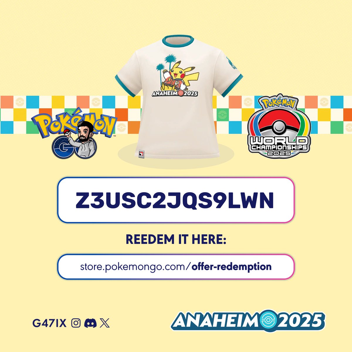 Z3USC2JQS9LWN

WCS free t-shirt code 👕

store.pokemongolive.com/offer-redempti…

#pokemongo