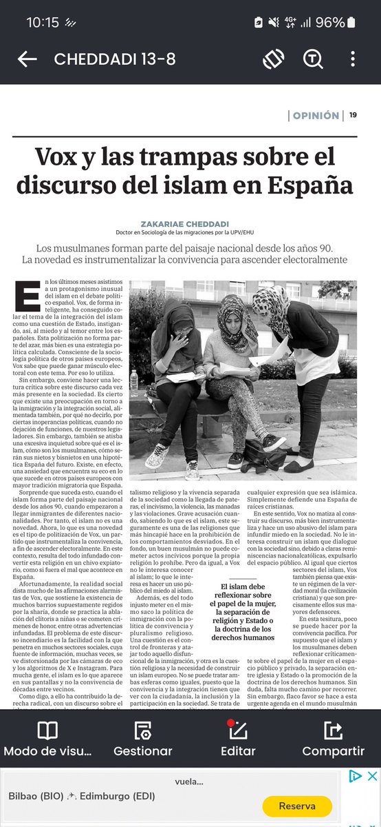 Hoy aparece una contribución mía pretendiendo arrojar luz sobre las trampas del discurso de Vox sobre el islam y las comunidades musulmanas residentes en España.