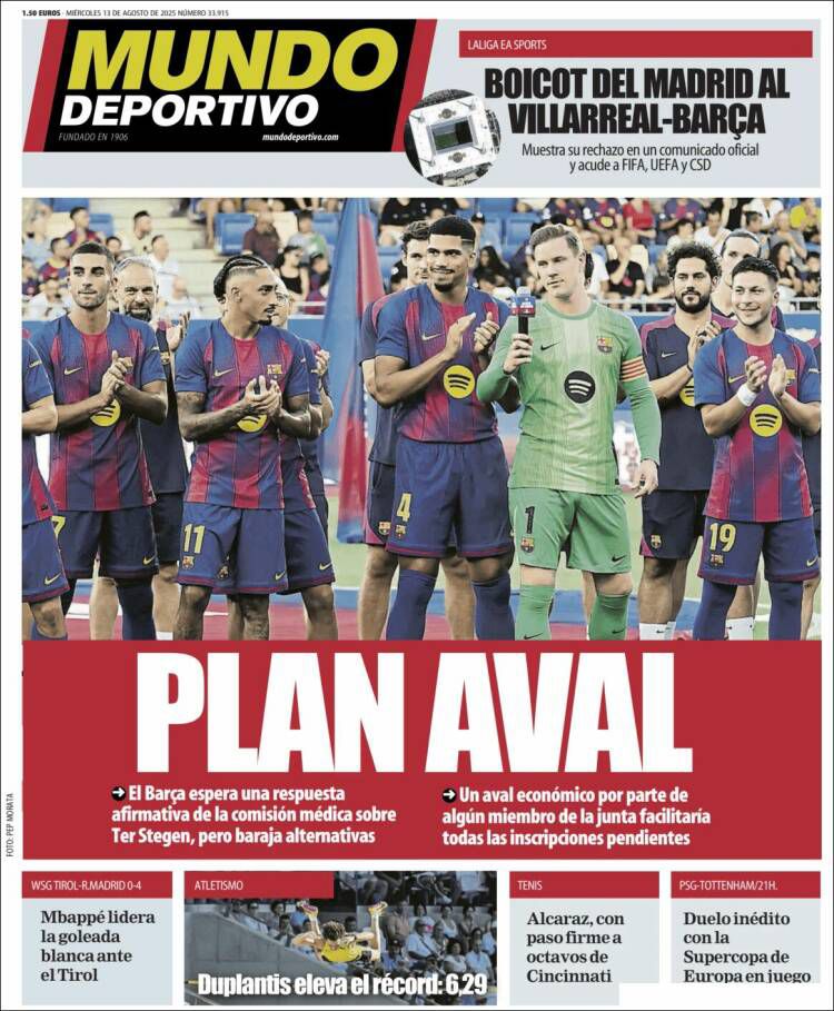 Plan Aval titula Mundo Deportivo.
¿Dónde quedó el espíritu crítico tras cinco años de hacer el ridículo ventana tras ventana? Hoy toca santificar la figura de Siscu Pujol como si fuéramos el Matalascañas.
Poco nos pasa a todos.
