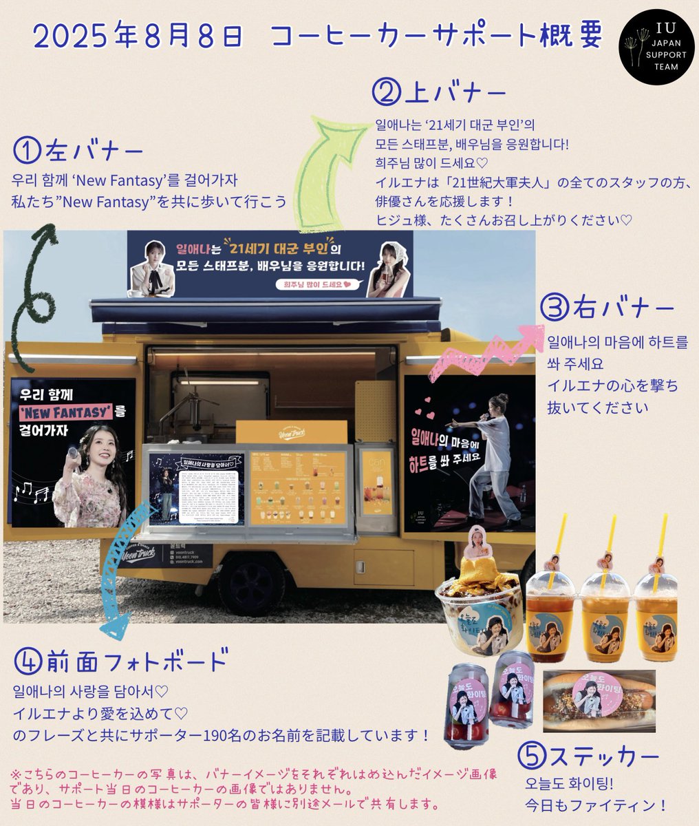IU_JpSprt's tweet photo. ［📣］
遅くなりましたが、先週実行しました #21世紀大君夫人 撮影現場への🇯🇵コーヒーカーサポートの詳細をご報告します！

#21세기대군부인
#IU
#아이유 https://t.co/0yR8Gvki13