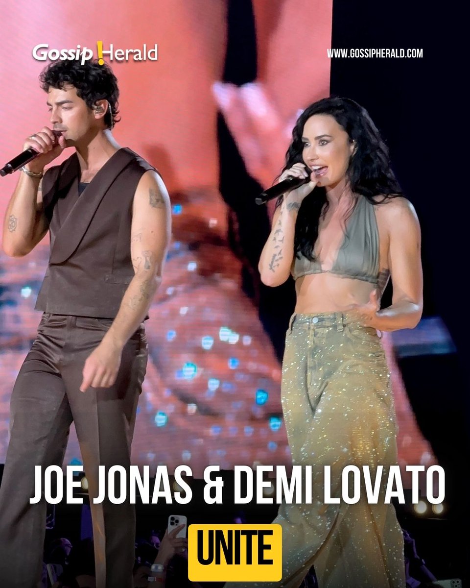 Gossip_Herald's tweet image. The Jonas Brothers’ 20th anniversary tour brought a blast of nostalgia as Joe Jonas &amp;amp; Demi Lovato reunited in NJ 🎶🔥. From Gotta Find You to This Is Me, their Camp Rock magic was back — a true full-circle pop culture moment ❤️

#jonasbrothers #joejones #demilovato #GossipHerald