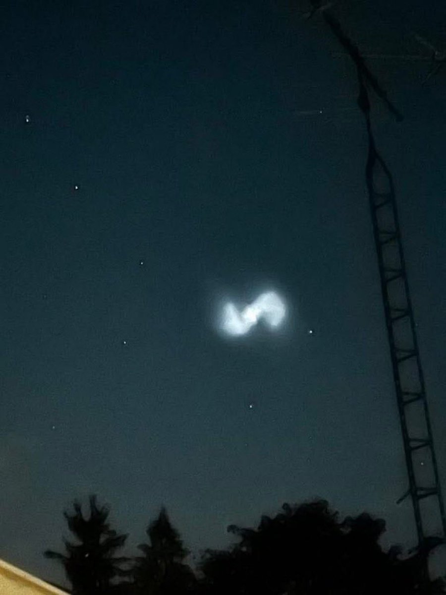 MJTruthUltra's tweet photo. Multiple reports from different states PA, DE, NJ,  WV, NY, CT, OK… maybe others showing a spiral light in the sky.

Anyone else see it? Drop your state.

This is what the official statement from Weather Ontario: “What you saw was actually the exhaust plume from the upper stage of United Launch Alliance’s Vulcan rocket, launched from Cape Canaveral at 8:56 PM ET for the USSF-106 mission.

You Believe that?