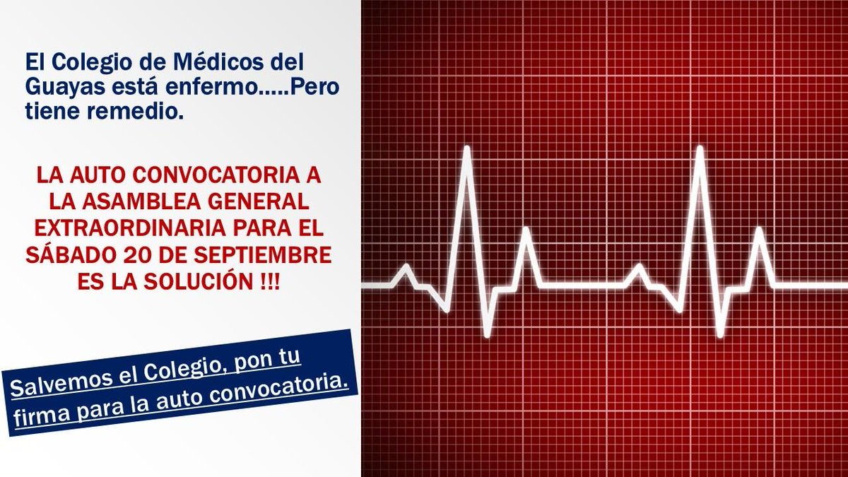 Salvemos al Colegio de Médicos  del Guayas de la ACÉFALIA