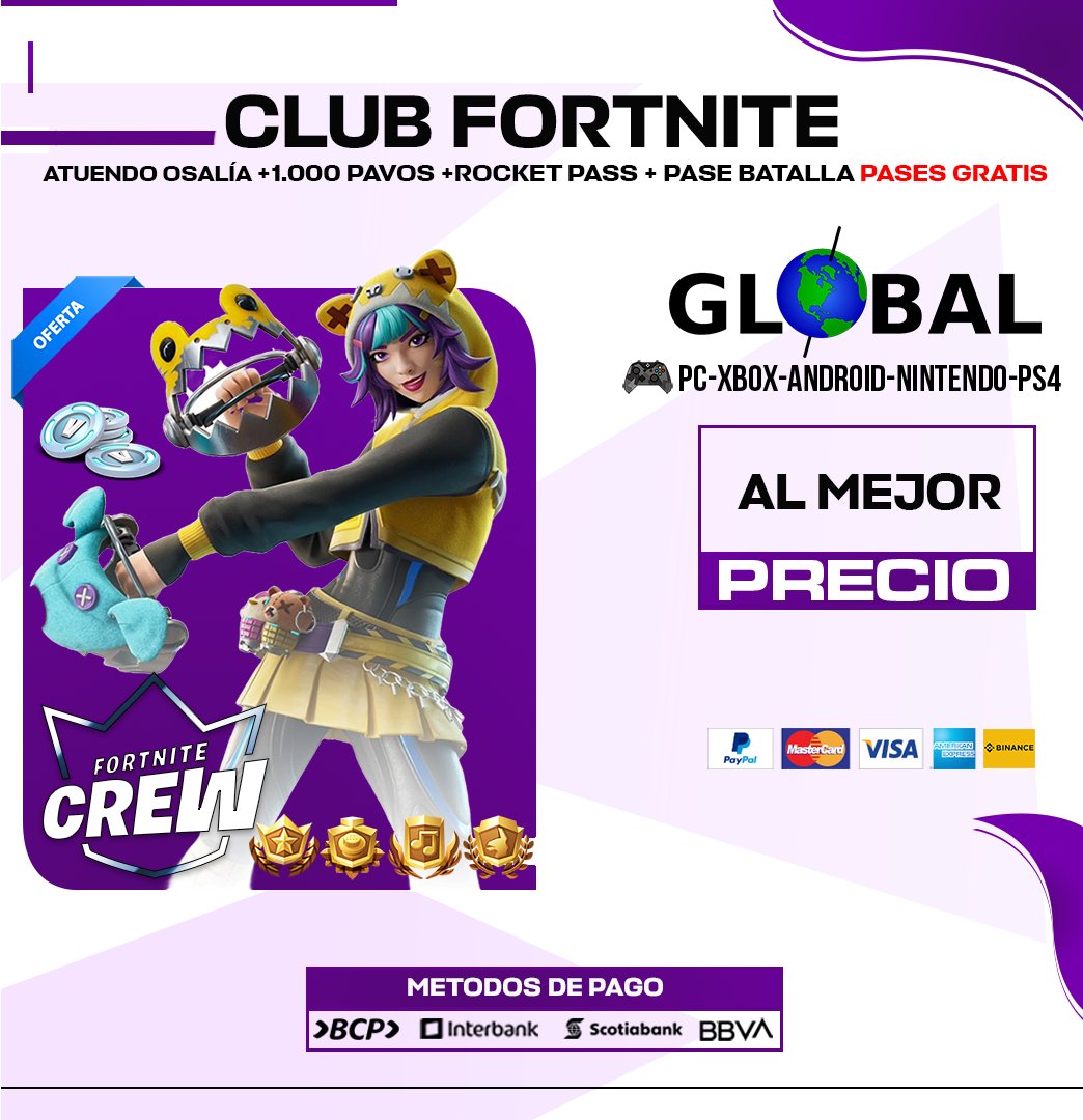 LeonPeruStore's tweet image. CLUB FORTNITE - Agosto  2025 :)