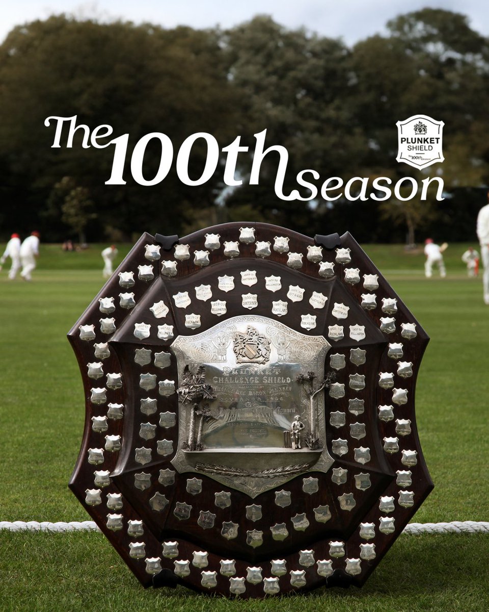 It's official - the 2025-26 Plunket Shield will be the 100th season of the men's domestic first-class competition 📜 

Originally launched in 1906, the inaugural season of first-class competition was 1921-22 when the historic Shield was first contested over a round-robin format