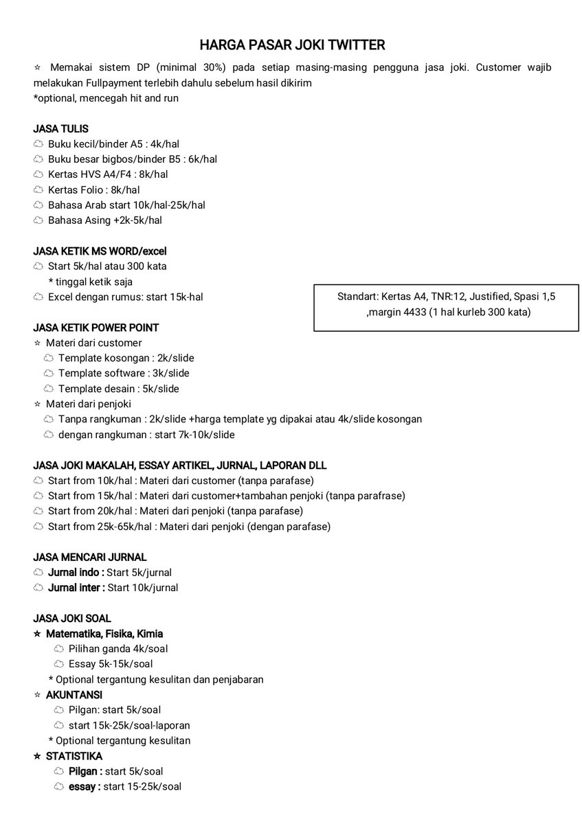 sfecurity's tweet image. HIMBAUAN KEPADA CALON CUST JOKI

harga pasaran joki tertera disini, jikalau ada yg menjual di bawah harga pasar LEAVE IT!! sayangi uangmu karena penjoki tsb pasti penipu. jangan tergiur harga murah, jika bodoh maka usahakan punya uang daripada tertipu harga murah.

#zonauang