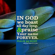Psalm 44:8 (ESV): 
In God we have boasted continually, and we will give thanks to your name forever. 💖🙏💖