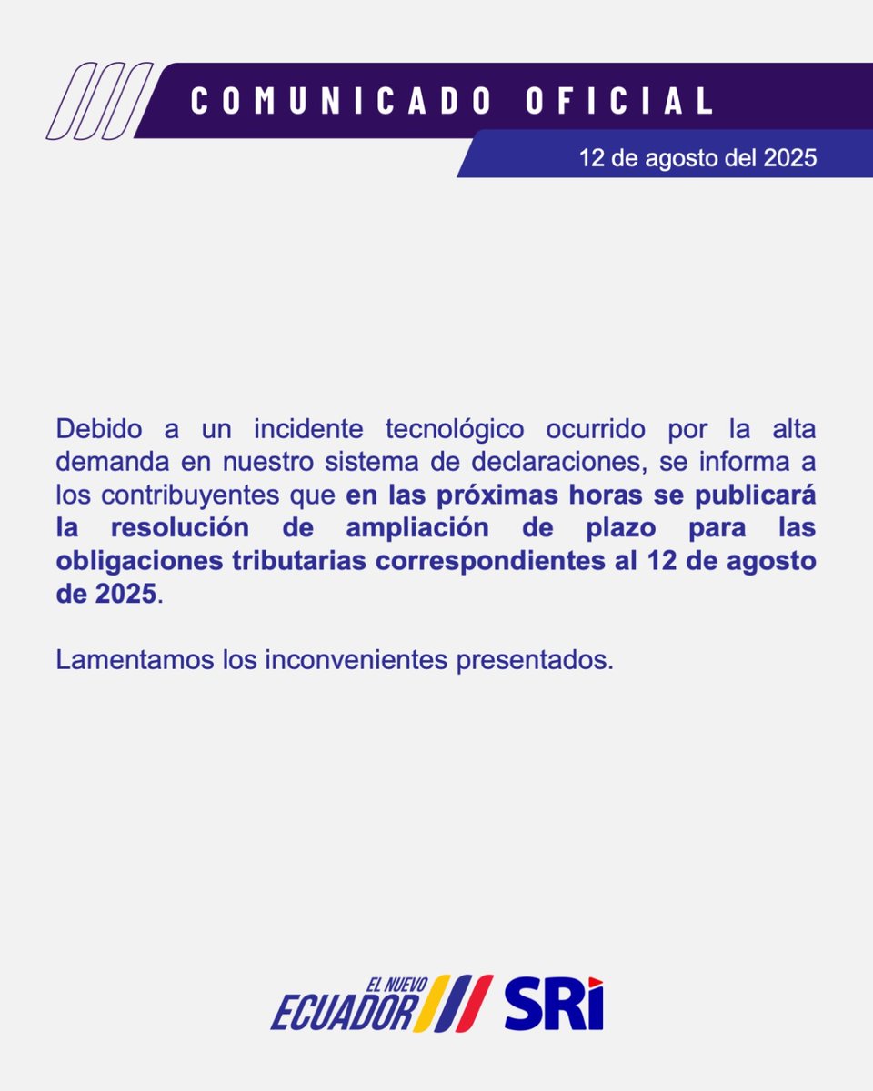 SRI Ecuador tweet media