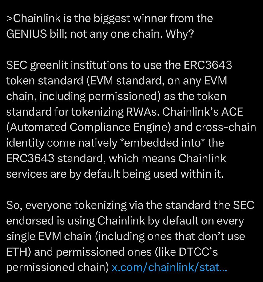 Credib1eGuy's tweet image. I think I’ve re read this paragraph 5 times
Actually considering reshuffling to get more $LINK … again.