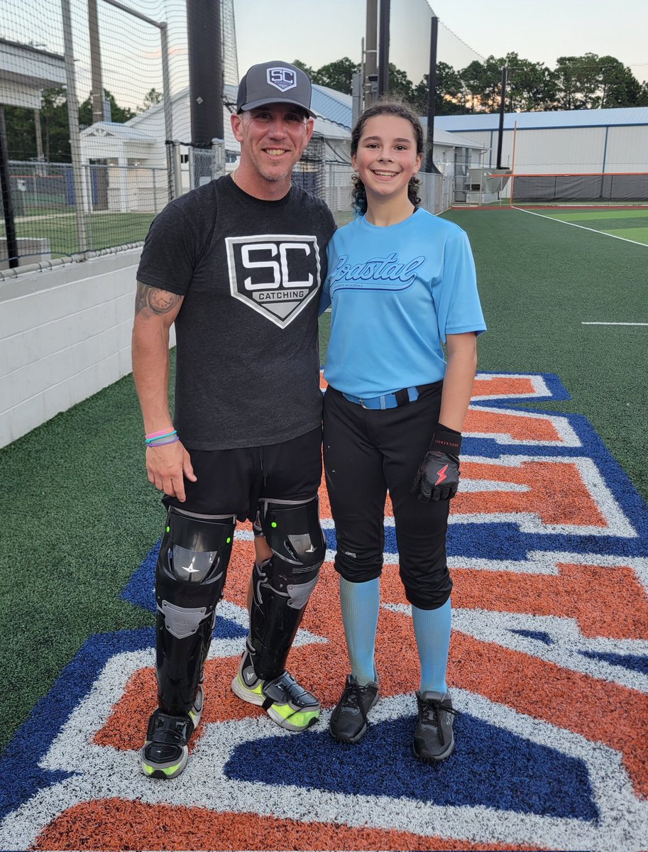 AvaSanks2030's tweet photo. Thank you, @ShaneCahalan, for coaching me up and helping me have confidence behind the plate. I appreciate your coaching style and the way you explain what I need to work on. https://t.co/CKI88XxHEa