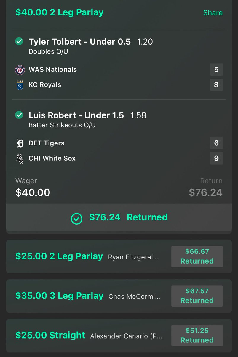 Non stop wins 🔥🔥We love the new sorting for the player props with percentages based on the last 10 games! Let’s Go! 🏆 #MLB #ParlayPlay #sportsbettingpicks #sportsbet