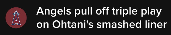 MLB.com making sure to praise Ohtani even when he lines into a triple play... 😭

Didn't even mention Neto for the Angels...