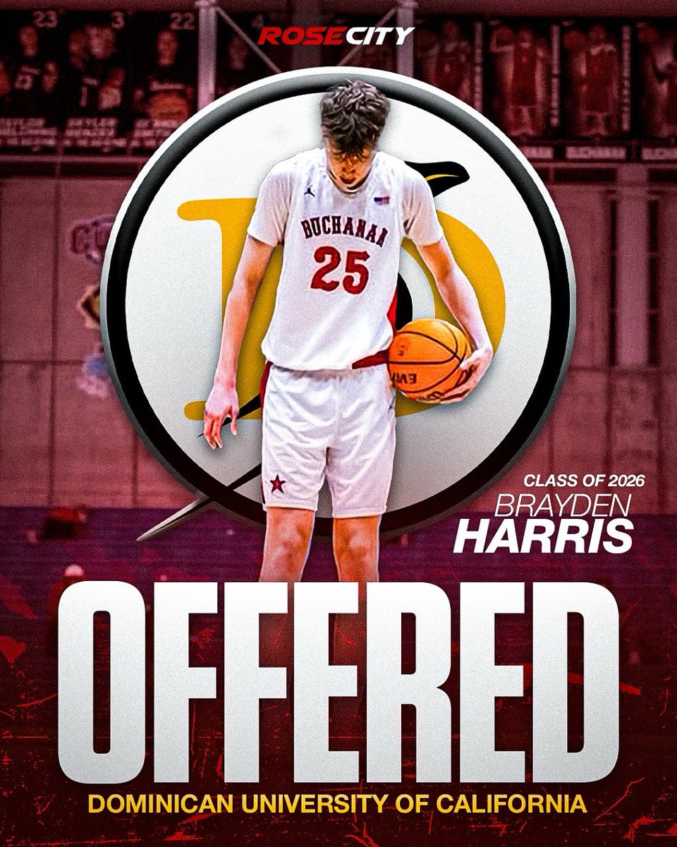 RoseCityBallers's tweet photo. Congrats to @BraydenMHarris for receiving an offer from @Dominican_MBB @PrepHoopsNorCal @NorCalPreps @simplyy_bball @gerryfreitas https://t.co/OJGEqxNlzX