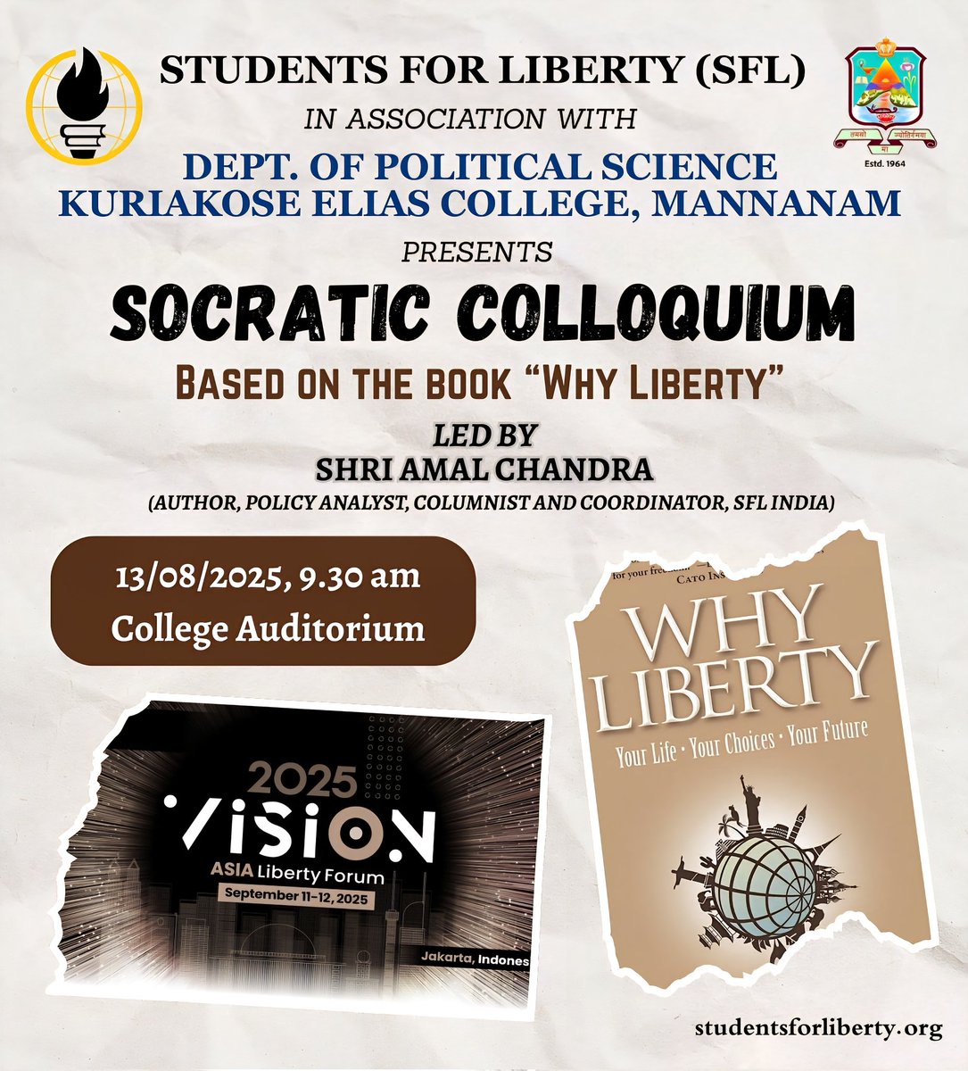 ens_socialis's tweet photo. In Kottayam this morning to lead an @sfliberty Socratic Colloquium on #WhyLiberty by @tomgpalmer, hosted at Kuriakose Elias College, Mannanam. https://t.co/A2hyEWcKgk