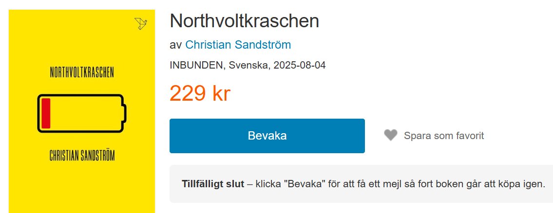 Slutsåld hos Bokus, Akademibokhandeln och ADLibris efter en vecka!