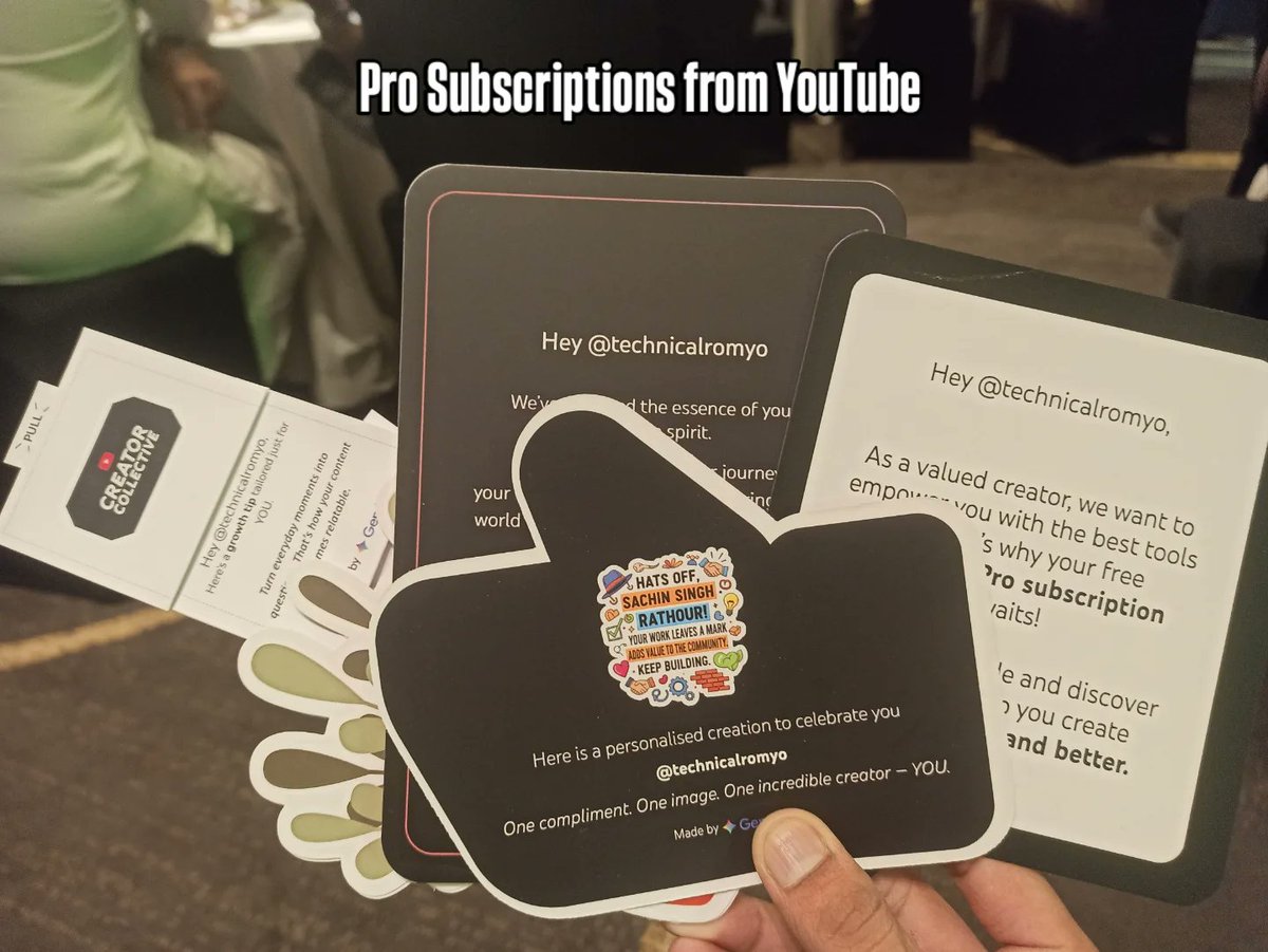 technicalromyo's tweet photo. It was nice meeting and collaborating with fellow creators at YouTube Creator Collective 2025, Ahmedabad 🫂 @YTCreatorsIndia @YouTubeIndia
#youtubeindia #youtubecreatorcollective #technicalromyo https://t.co/kbAYXHAfwK