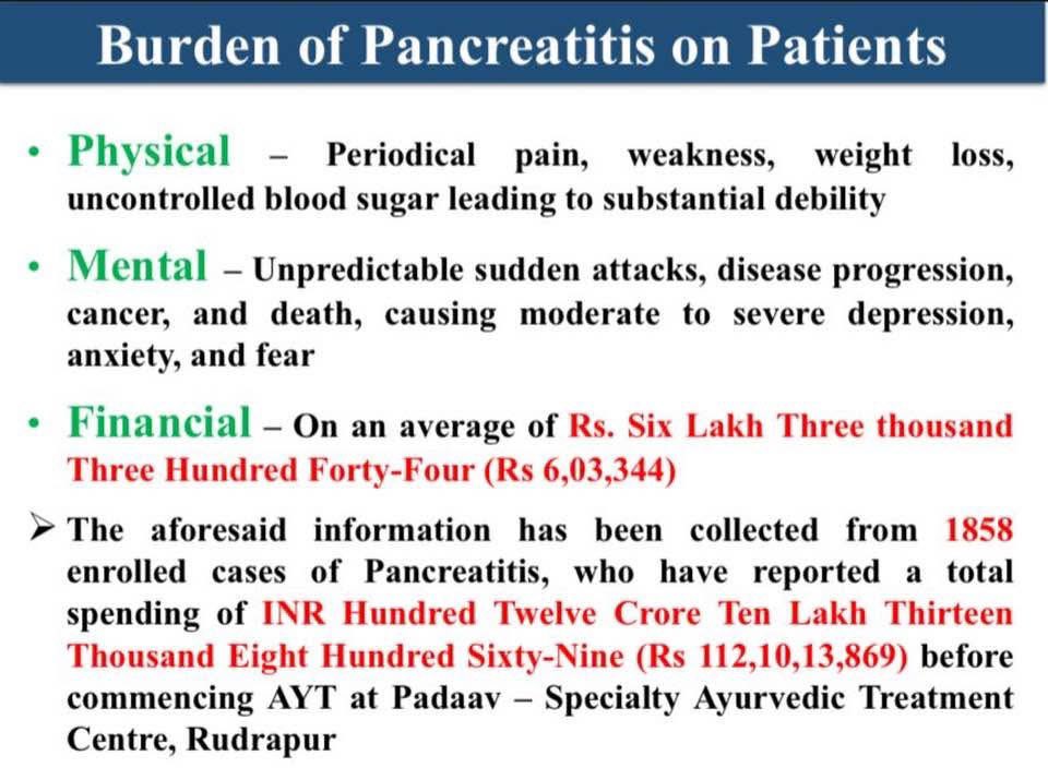 Pancreatitis is draining out the resources of families.. it’s not merely affecting body and mind
