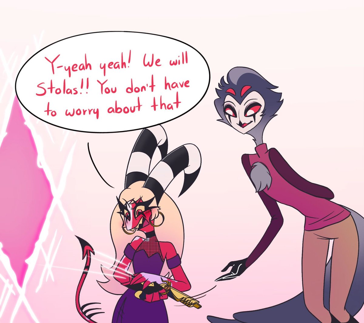 Lea_4art's tweet photo. Sometimes Blitz just wanna feel bonita and Stolas sure make that happened 💅✨️

#HelluvaBoss #HelluvaBossFanart  #Blitz #Stolas #Stolitz https://t.co/AzvCpmeuvn