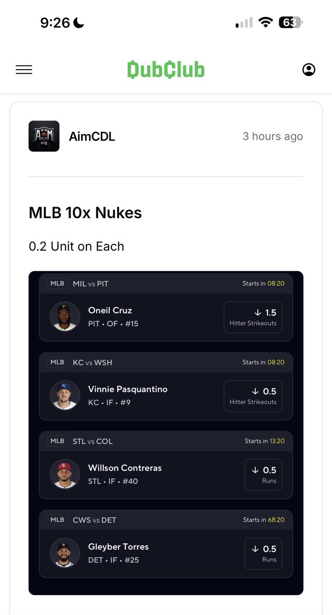 $1,000 IN 24 HOURS TO 12 RANDOM FOLLOWERS WHO LIKES &amp; RTs ❤️

PREMIUM SWEPT A MLB 10x Nukes for $100k😳

🚨The NEXT 10 people who join premium get Lifetime Premium for 75% OFF🔥⤵️
dubclub.win/checkout/25662…

#GamblingTwitter #GamblingX #AimsHQ #GamblingCommunity #PrizePicks
