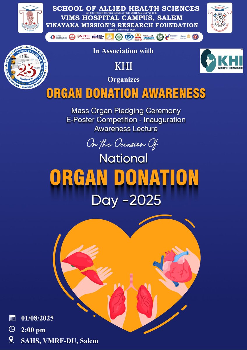 sahsvmrfsalem's tweet image. SAHS,VIMS Campus in collaboration with KHI had organized a Mass pledge event with 750 students that aimed to create awareness about organ donation.
#masspledge #multiorgantransplant #createawareness #organdonationawareness #organtransplant