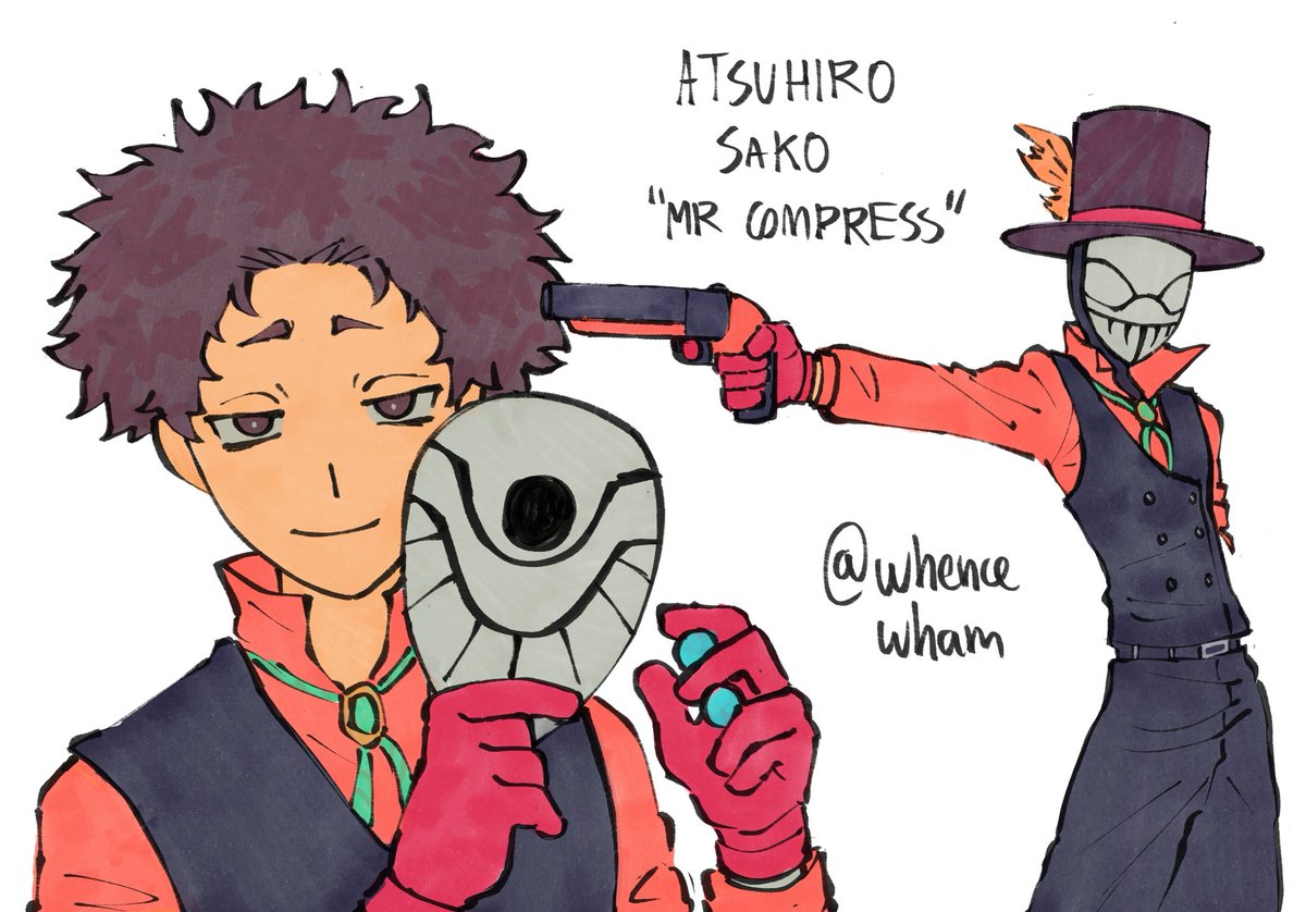all of his masks r so cool…!!!! #mrcompress #mha (3/6)