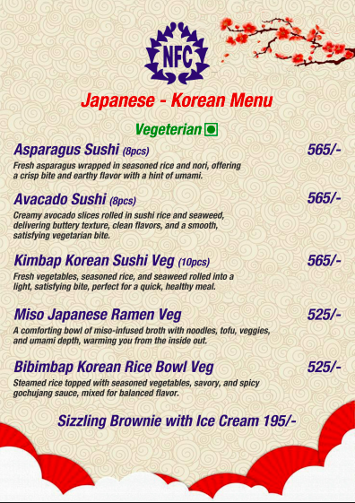 NewFriendsClub9's tweet photo. Dear Member,
New Friends Club  introduces Japanese and Korean cuisines. Join us for a culinary journey and enjoy authentic dishes like Sushi, Ramen, Bibimbap and more. 
Our regular cuisines shall also continue along with these.

Prof. A.S Kohli
General Secretary 
New Friends Club https://t.co/T5bGkm822o