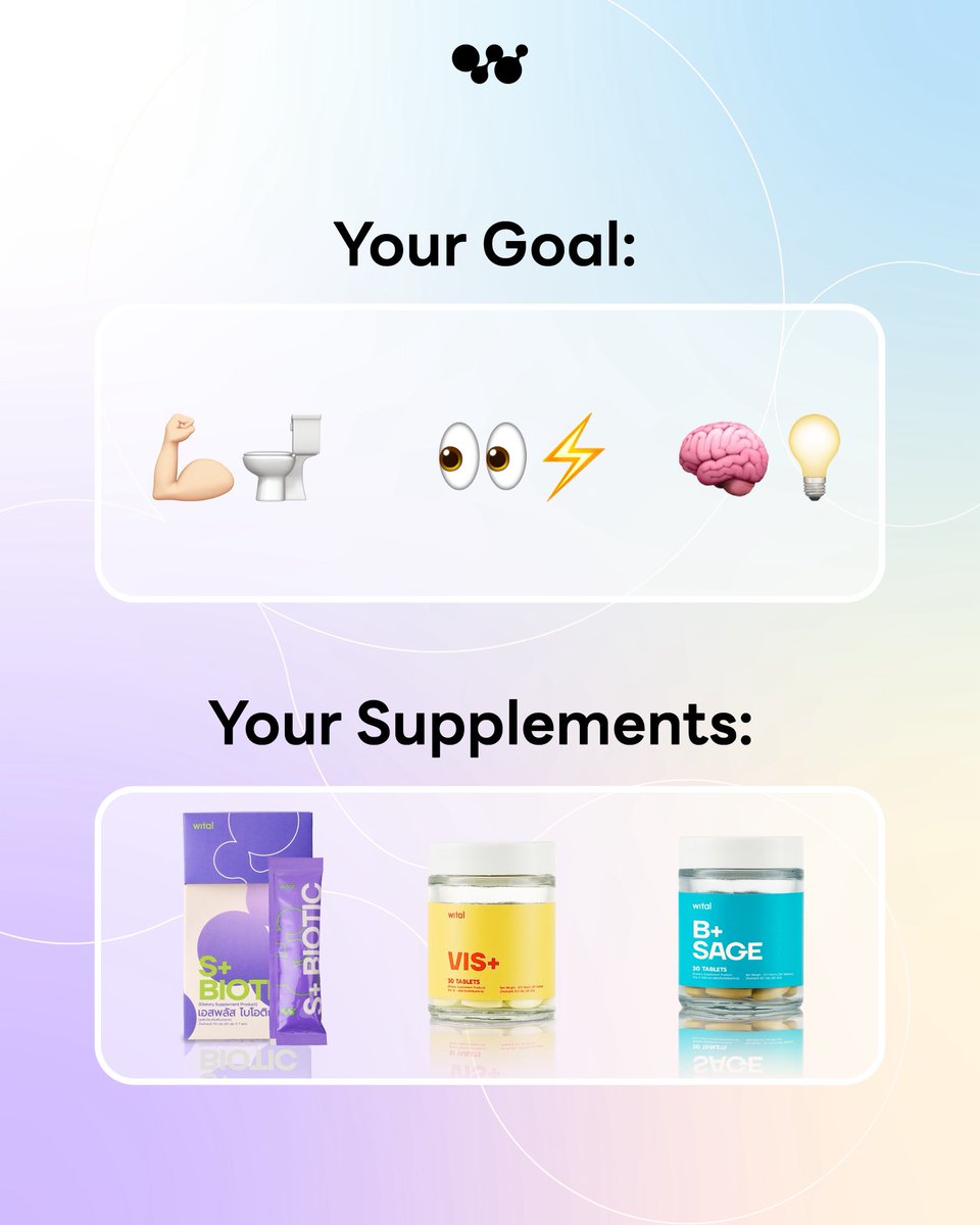 ✨ตาชุ่ม สมองไบรท์ ลำไส้สมูท - From gut to brain to eyes, we’ve got your back. 💡

🧠 WITAL B+ Sage — Smarter Focus
👀 WITAL Vis+ — Sharp Vision 
💪🏻 WITAL S+ Biotic — Gut Balance

🛒Shop Now: 
Line: lin.ee/yRU5pc5
Shopee: s.shopee.co.th/2VgWqydqHK
Lazada: