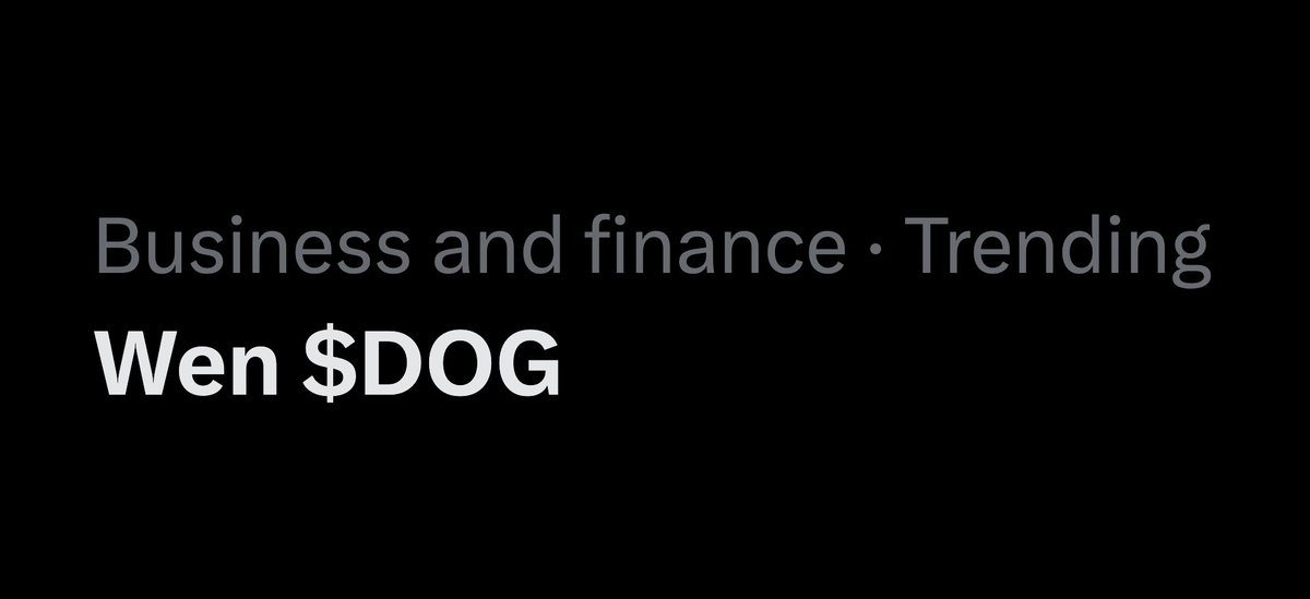 BREAKING: Wen $DOG is currently trending on X