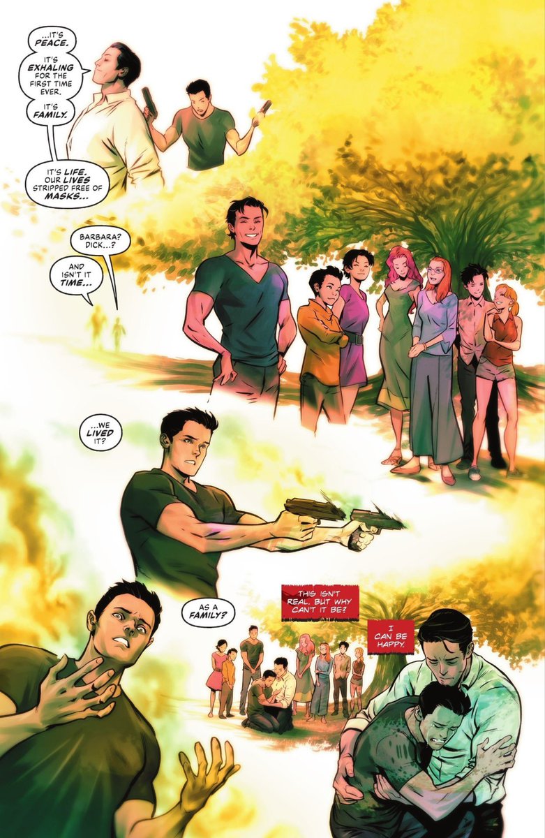 batboysagogo's tweet image. Oh and Jason’s hallucination was of Bruce finally finishing his work and being able to live with Jason and the family in peace, without masks.