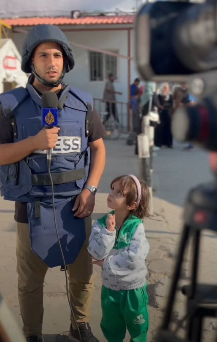 "One day, Sham will stand behind the camera and carry on the path of her father, Anas."

Anas’s wife wrote:

“Sham was so attached to Anas that she doesn’t leave him during coverage, and when she hears his voice on the radio, she comes as if hearing it for the first time”