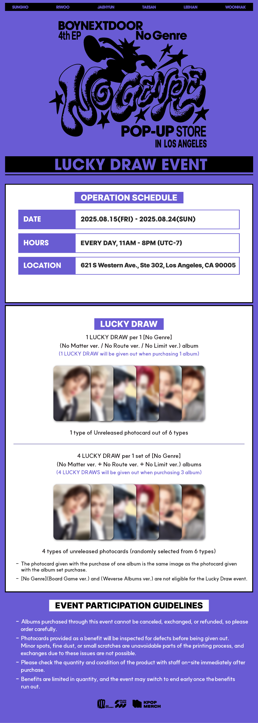 BOYNEXTDOOR 4th EP 'No Genre' POP-UP STORE (@BOYNEXTDOOR_SW) / X